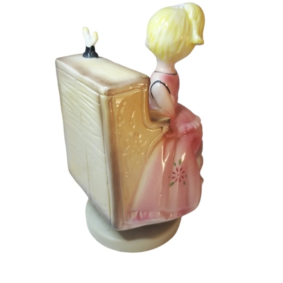 Vintage girl and piano wind up music box - Picture 3 of 4